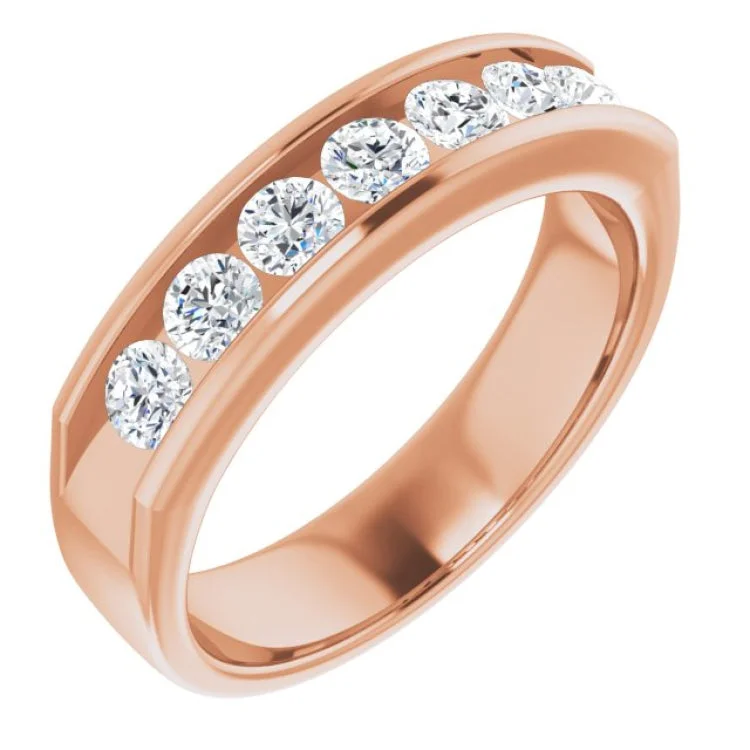 Ladies rings for craft charm -14K Rose 1 CTW Natural Diamond Ring