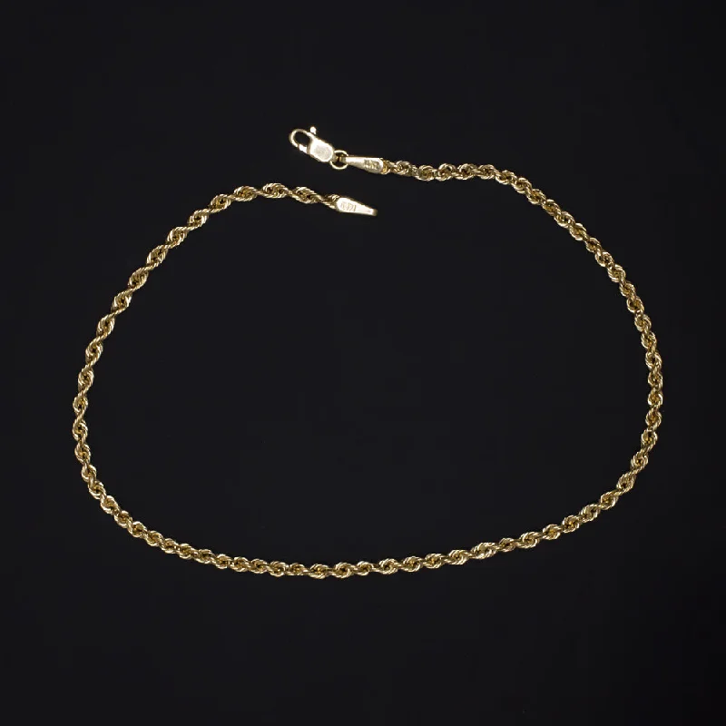 ladies-rose-gold-adjustable-cuff-bracelets-SOLID 14K YELLOW GOLD TWIST ROPE CHAIN BRACELET MENS LADIES CLASSIC SIMPLE LINK