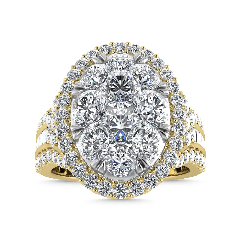 Ladies wedding rings 18k white gold -Diamond 2 3/4 Ct.Tw. Engagement Ring in 14K Yellow Gold