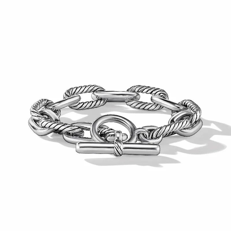 ladies-bridal-hinged-bangle-bracelets-DY Madison Toggle Chain Bracelet in Sterling Silver