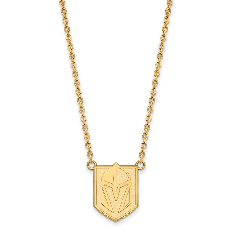 ladies-vintage-y-drop-necklaces-SS 14k Yellow Gold Plated NHL Vegas Golden Knights LG Necklace, 18 In