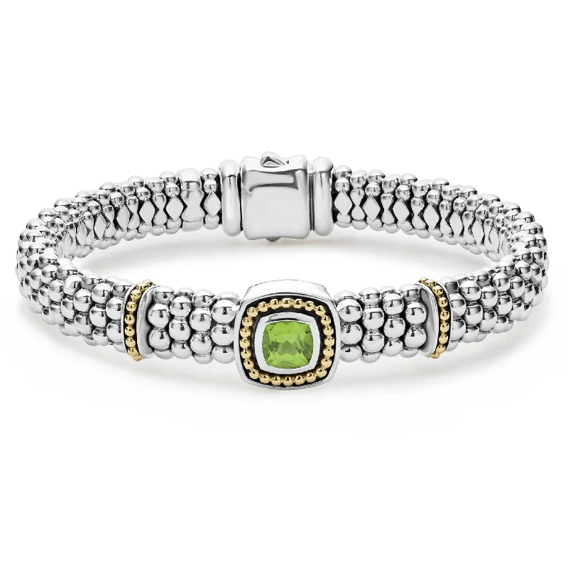 ladies-pearl-diamond-bracelets-Peridot Caviar Bracelet | 9mm (Size M)