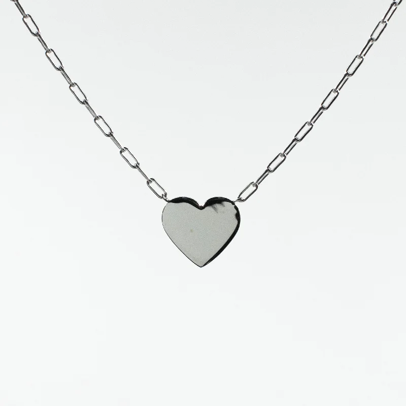 ladies-rose-gold-gold-necklaces-Silver Cutout Heart Necklace