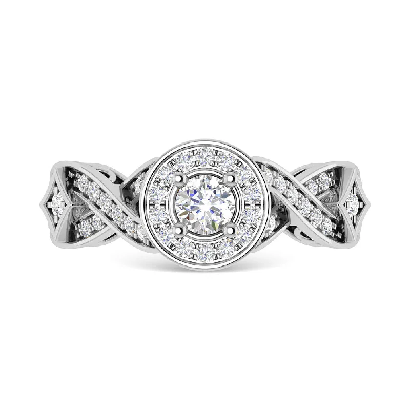 Ladies wedding rings for cafe ceremonies -Diamond 3/4 Ct.Tw. Engagement Ring in 14K White Gold