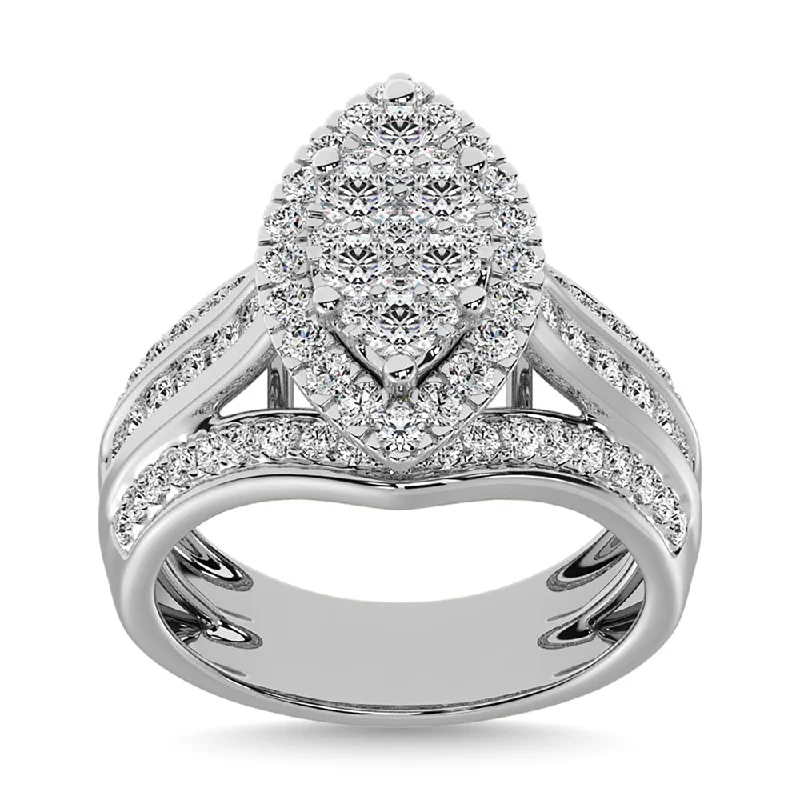 Ladies wedding rings soft brilliance -10K White Gold 1 1/2 Ct.Tw. Diamond Engagement Ring