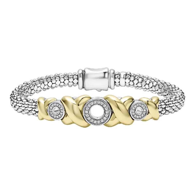 ladies-everyday-rigid-link-bracelets-18K Gold XO Diamond Bracelet