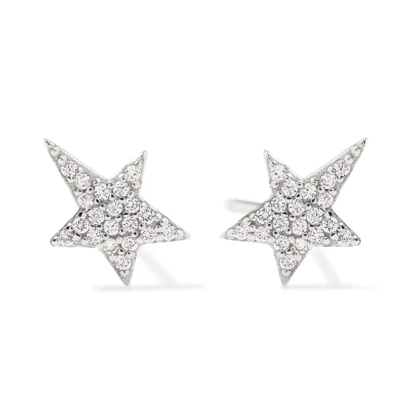 Ladies earrings for dream vibes -Pavé Star Stud Earrings