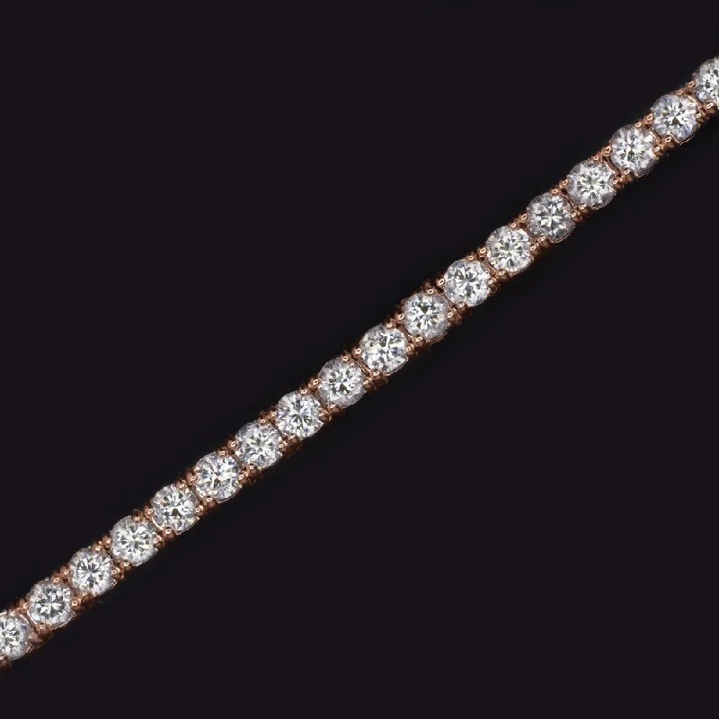 ladies-sterling-silver-slider-bracelets-3ct VERY GOOD CUT DIAMOND TENNIS BRACELET 14K ROSE GOLD ROUND BRILLIANT NATURAL