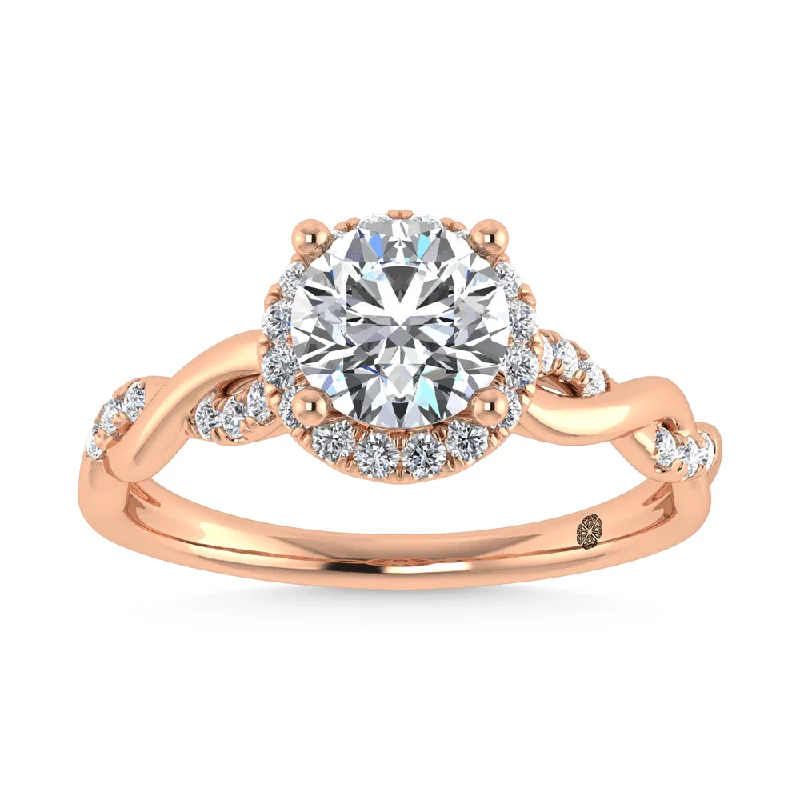 Ladies wedding rings for culinary love -10K Rose Gold Lab Grown Diamond 1 1/4 Ct.Tw. Engagement Ring