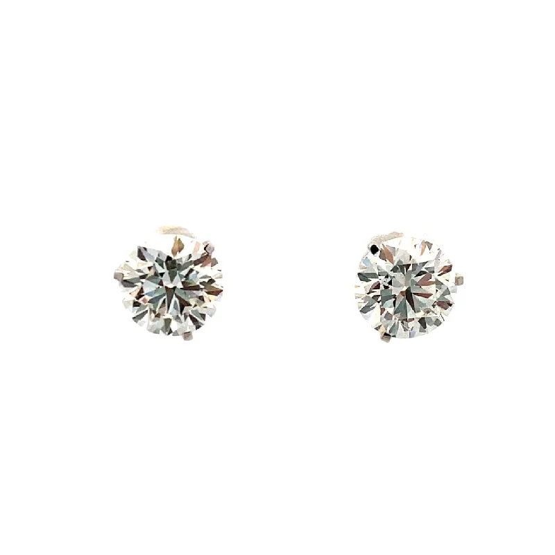 Ladies earrings with sea opal -LAB-Created 3.0ctw Diamond Martini Style Stud Earrings White Gold