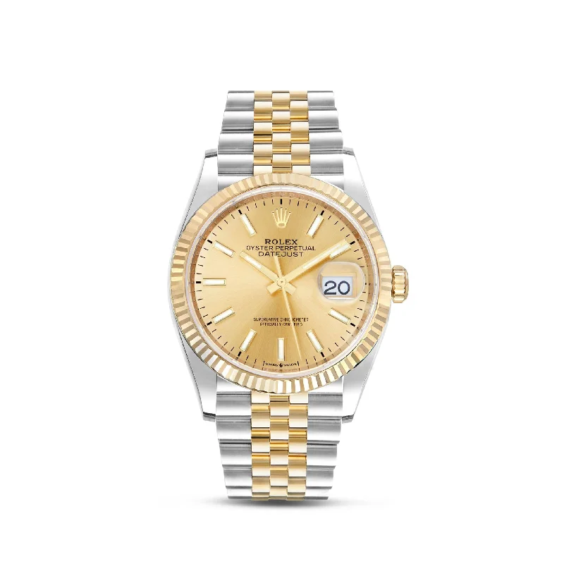 ladies-party-hinged-bangle-bracelets-Rolex DateJust 36mm Champagne Dial , Jubilee Bracelet