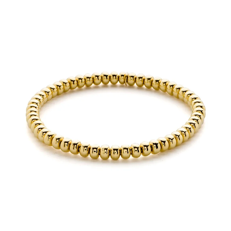 ladies-birthstone-multi-strand-bracelets-Tresore Beaded Stretch Bracelet in 18K Yellow Gold