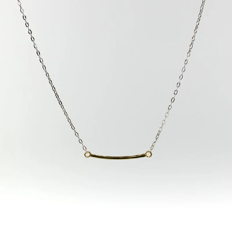 ladies-moon-box-chain-necklaces-Gold Vermeil Mini Curve Necklace