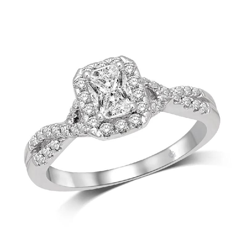 Ladies wedding rings for fall weddings -Lovecuts 14K White Gold 3/4 Ct.Tw.Diamond Engagement Ring