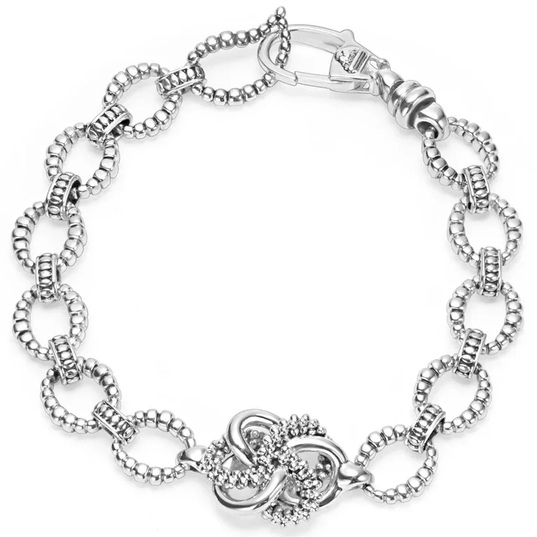 ladies-ethnic-wraparound-bracelets-Silver Love Knot Link Bracelet