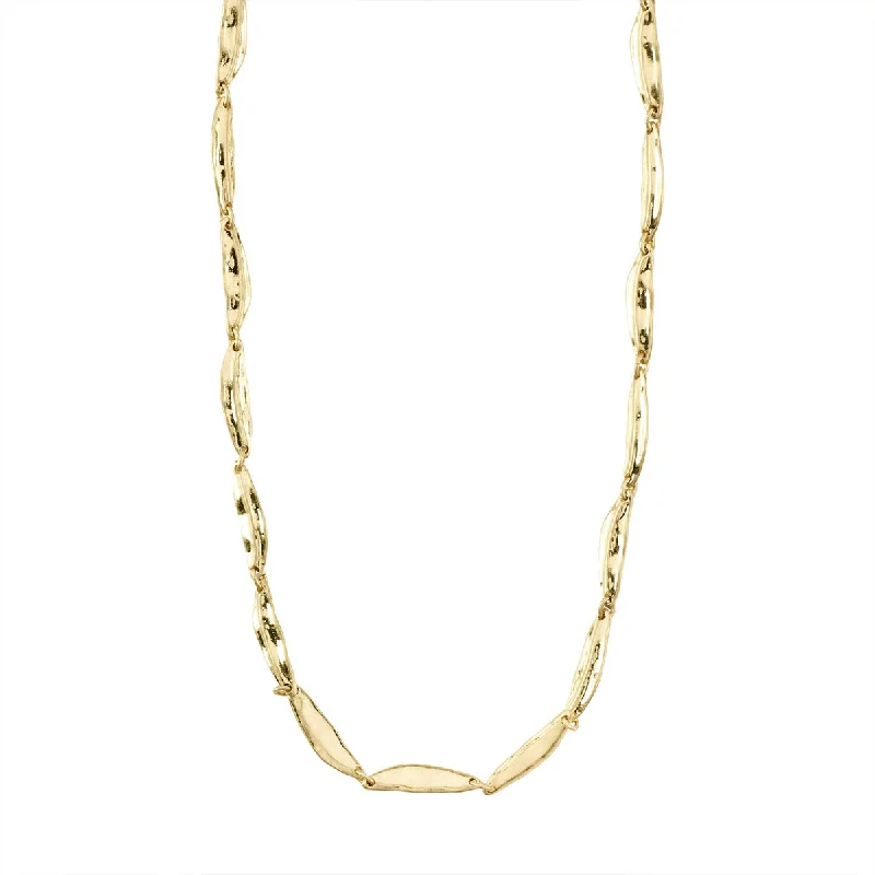 ladies-party-curb-chain-necklaces-Echo Gold Plated Necklace