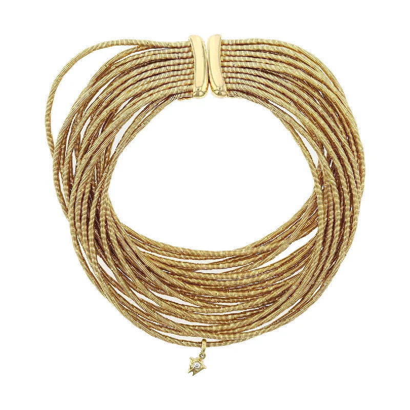 ladies-bohemian-adjustable-cuff-bracelets-Wellendorff 18K Yellow Gold Silken Delight Bracelet