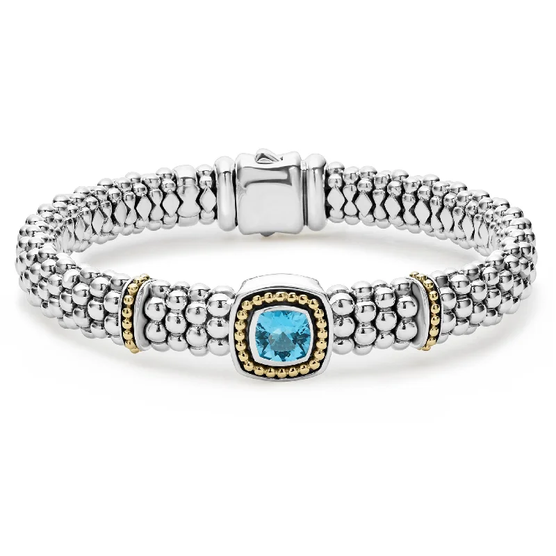 ladies-rustic-slider-bracelets-Swiss Blue Topaz Caviar Bracelet | 9mm (Size S+)