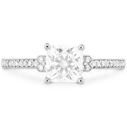 Ladies wedding rings with swim settings -Hearts On Fire Deco Chic Milgrain Diamond Engagement Ring