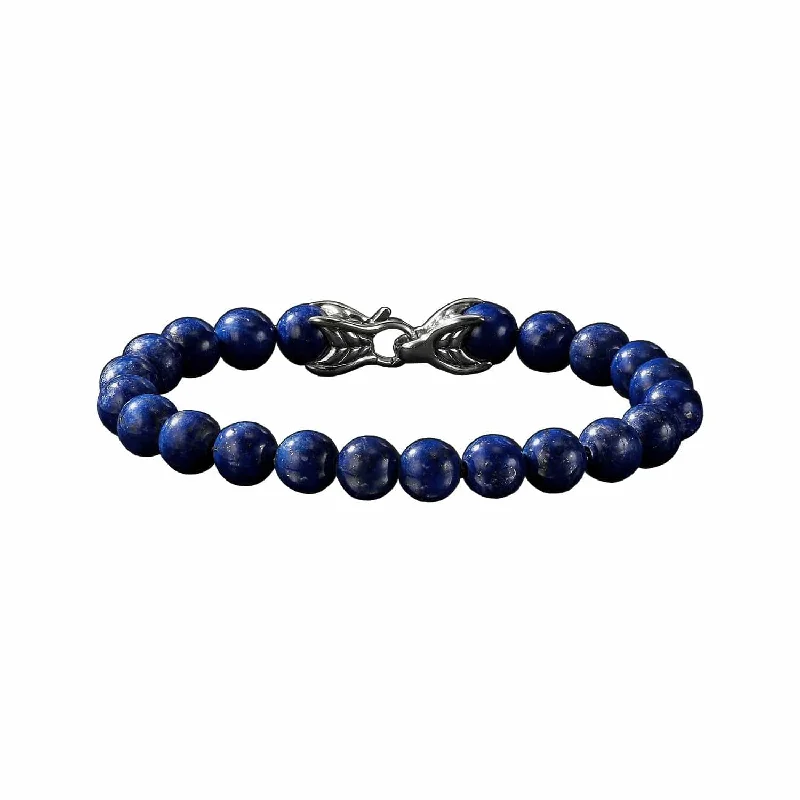 ladies-birthstone-rigid-link-bracelets-Spiritual Bead Bracelet in Polished Lapis Lazuli