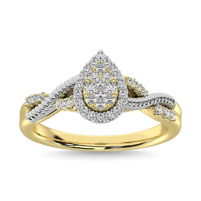 Ladies wedding rings cute romance -Diamond 1/3 Ct.Tw. Engagement Ring in 14K Two Tone