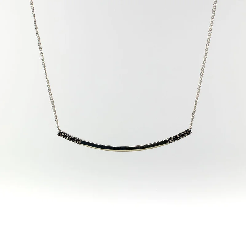 ladies-minimalist-beaded-choker-necklaces-Silver Tipis & Kebaikan Necklace