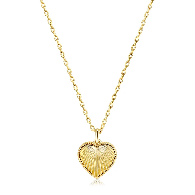 ladies-rose-gold-pearl-necklaces-Gold Vermeil Scalloped Heart Necklace