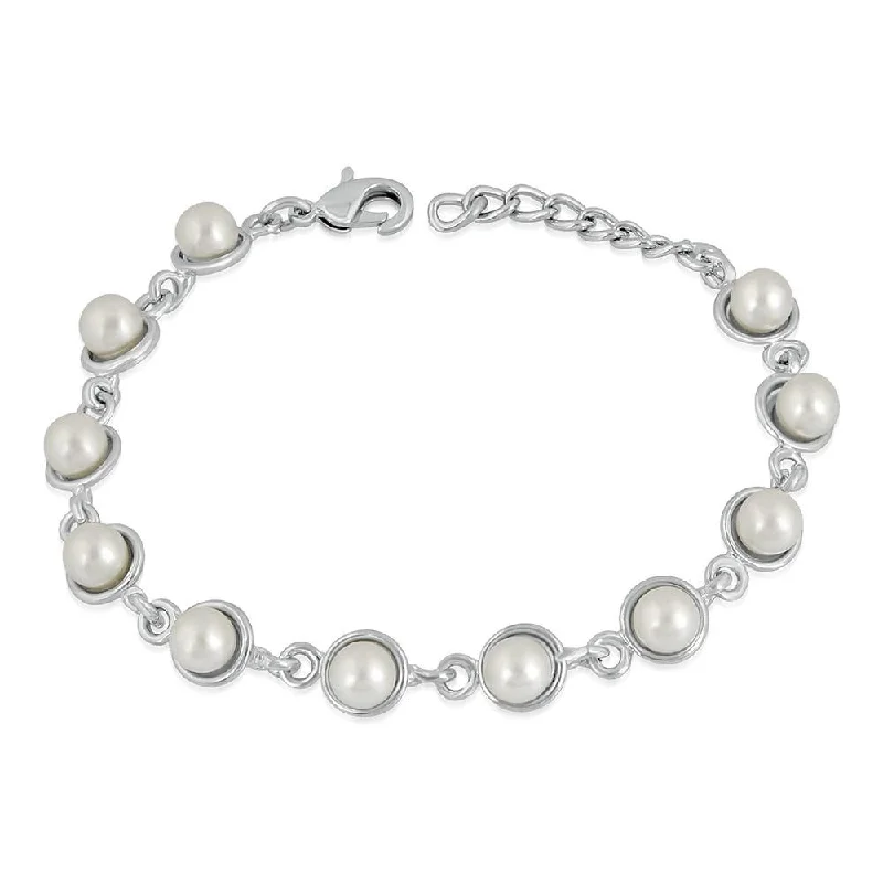 ladies-minimalist-slider-bracelets-Mahi Enchanting Pearly White Designer adjustable Bracelet