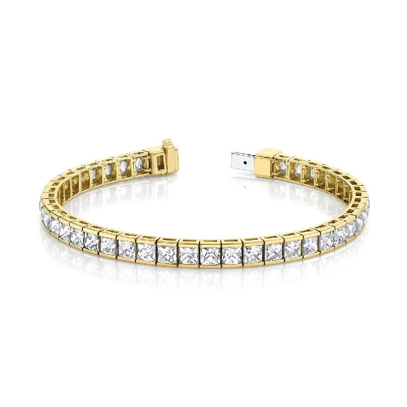 ladies-custom-slider-bracelets-Square French-cut Diamond Tennis Bracelet