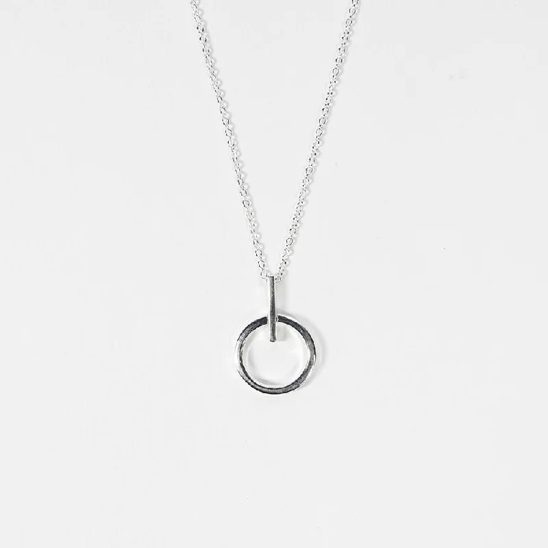 ladies-delicate-y-drop-necklaces-Mod Geometric Silver Necklace