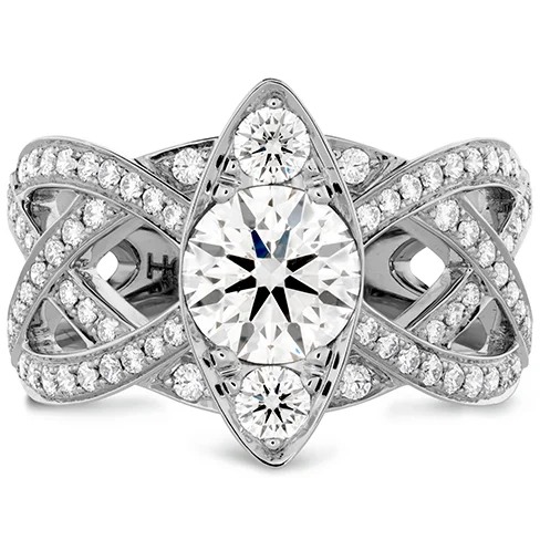 Ladies wedding rings with wing brilliance -Hearts On Fire Intertwining Regal Diamond Engagement Ring