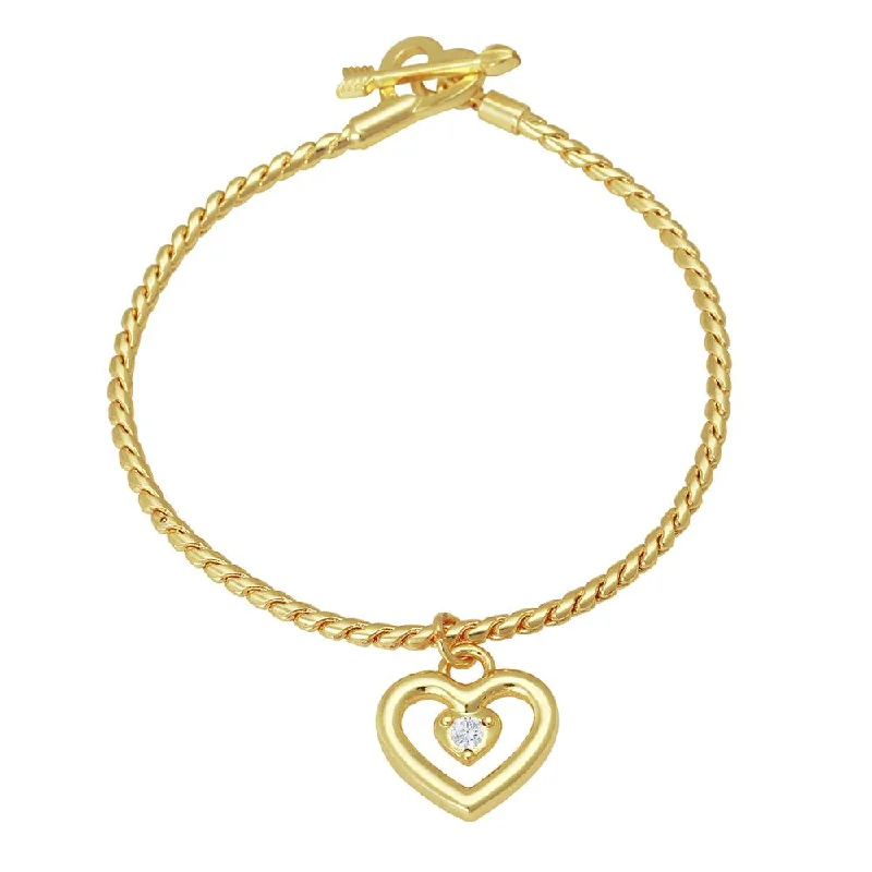 ladies-modern-multi-strand-bracelets-Mahi Valentine Crystal White Heart Gold Plated Bracelet For Women