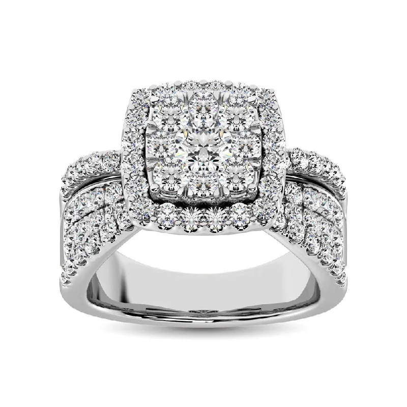 Ladies wedding rings delicate eternity -Diamond 1 Ct.Tw. Engagement Ring in 14K White Gold