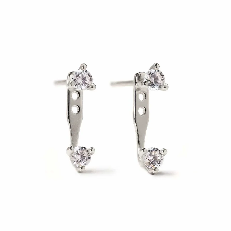 Ladies earrings with sly shine -Tiny Solitaire Earring Jacket