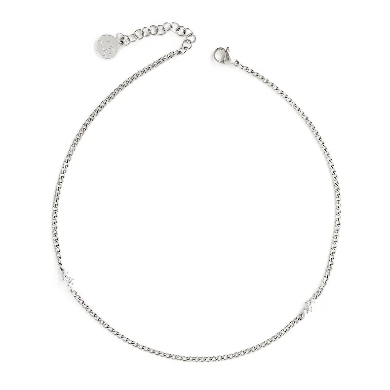 ladies-star-beaded-choker-necklaces-Strada Silver Necklace