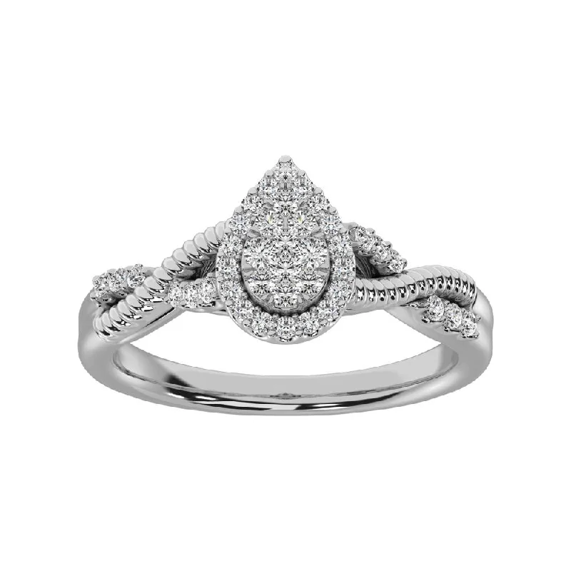 Ladies wedding rings for healer unions -Diamond 1/4 Ct.Tw. Engagement Ring in 10K White Gold