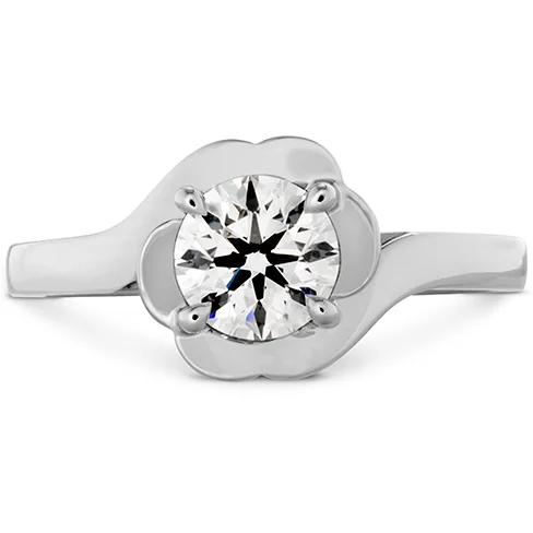 Ladies wedding rings with harmony settings -Hearts On Fire Lorelei Bloom Solitaire Diamond Engagement Ring