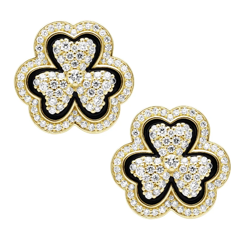 Ladies earrings for chill vibes -Earrings - Diamond (Enamel) (2412G)