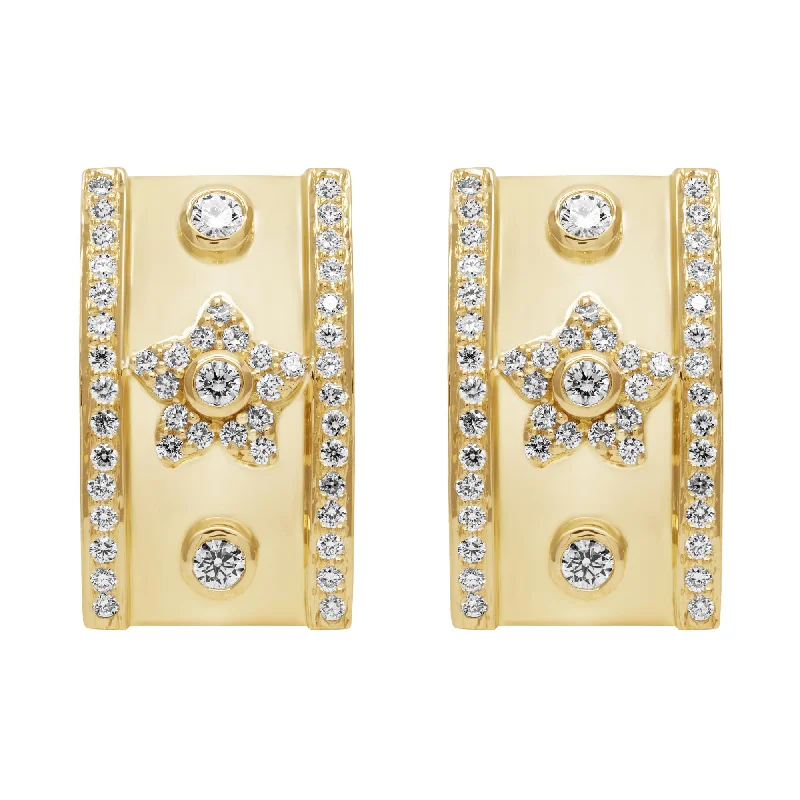 Ladies earrings sculpted shine -Earrings - Diamond