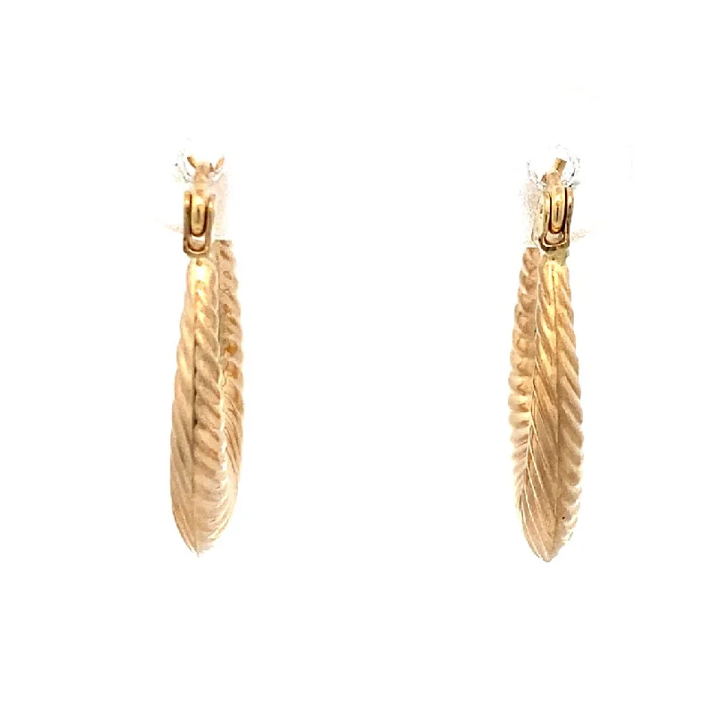 Ladies earrings bold elegance -Estate Textured Hoop Earrings in Yellow Gold