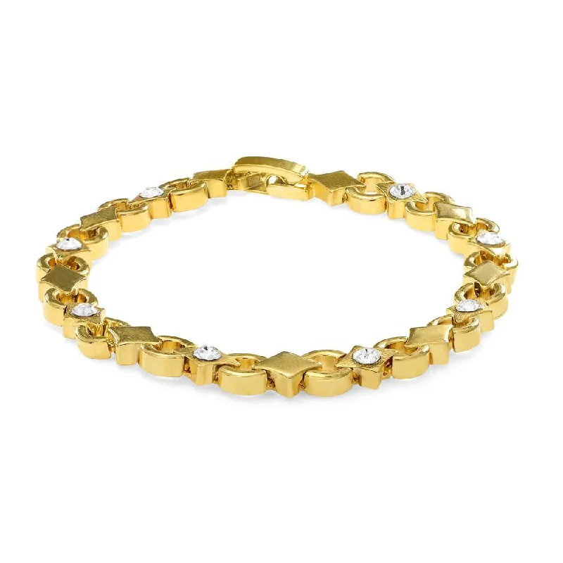 ladies-fashion-chain-link-bracelets-Mahi Gold Plated Admiring Bracelet With Crystals For Women