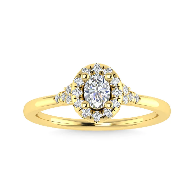 Ladies wedding rings for enduring unions -Diamond 3/8 Ct.Tw. Engagement Ring in 14K Yellow Gold