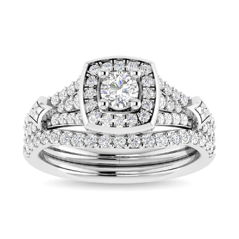 Ladies wedding rings tactile romance -Diamond 3/4 Ct.Tw. Round Cut Engagement Ring in 14K White Gold