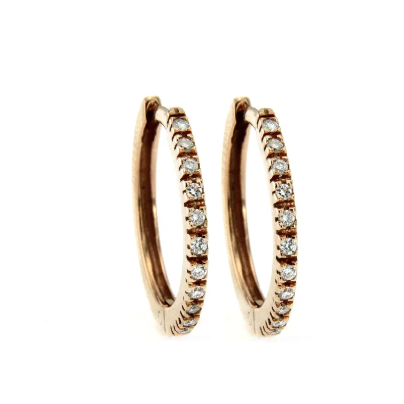 Ladies earrings glossy shine -Gold Diamond Hoop Earrings