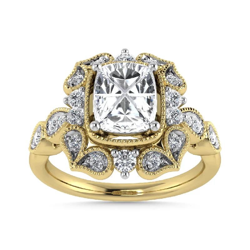 Ladies wedding rings rustic romance -Diamond 5/8 Ct.Tw. Engagement Ring in 14K Yellow Gold