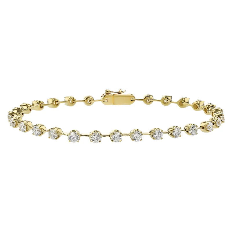 ladies-sterling-silver-rigid-link-bracelets-Starry Night Diamond Line Bracelet