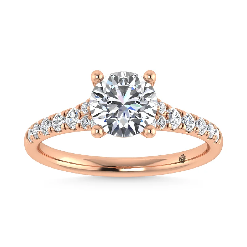 Ladies wedding rings unique romance -10K Rose Gold Lab Grown Diamond 1 1/4 Ct.Tw. Engagement Ring