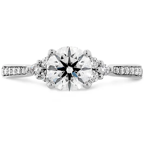 Ladies wedding rings for active brides -Hearts On Fire Felicity Queen Anne Engagement Ring with Diamond Band