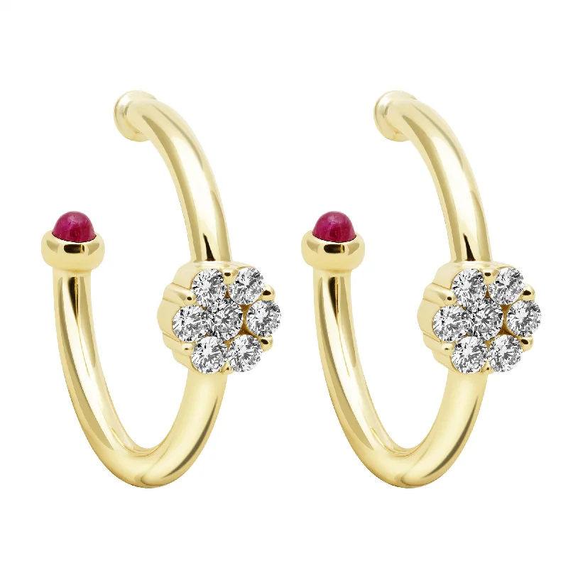 Ladies earrings for fitness vibes -Earrings - Diamond & Ruby