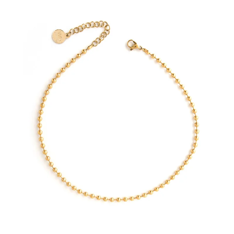 ladies-moon-box-chain-necklaces-Persia Gold Ball Chain Necklace